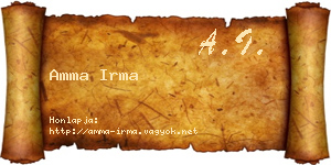 Amma Irma névjegykártya
