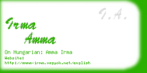 irma amma business card